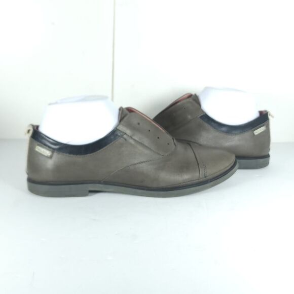 PIKOLINOS Women's Pyrgos US8,5 EU39 Gray Leather Laceless Slip-On Flat Oxford - Picture 8 of 16